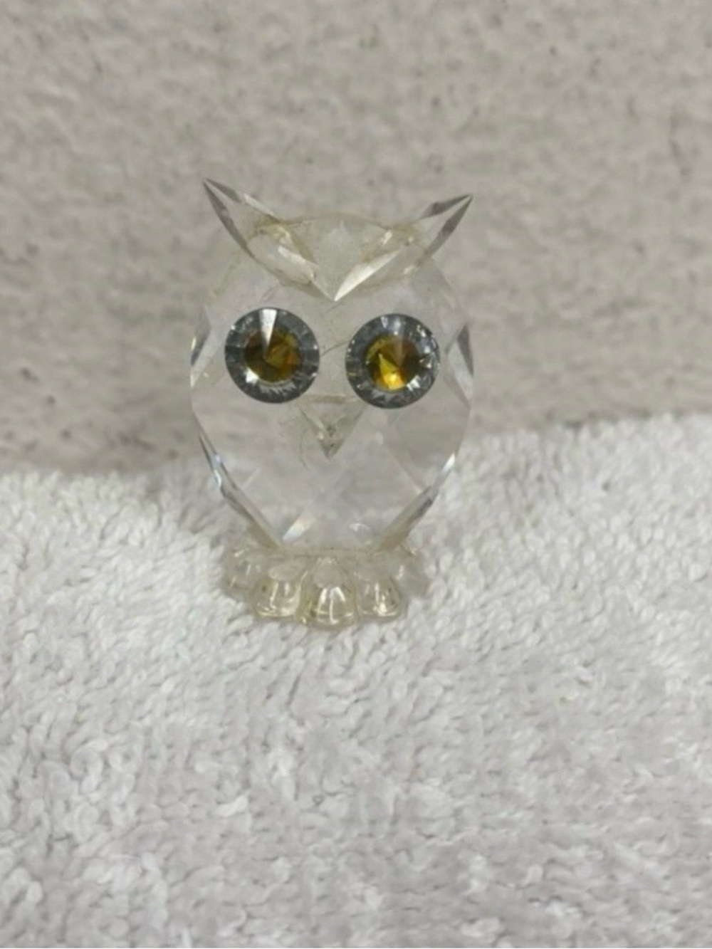 Authentic Retired Swarovski Owl Mini Feathered Crystal Collectible Luxury